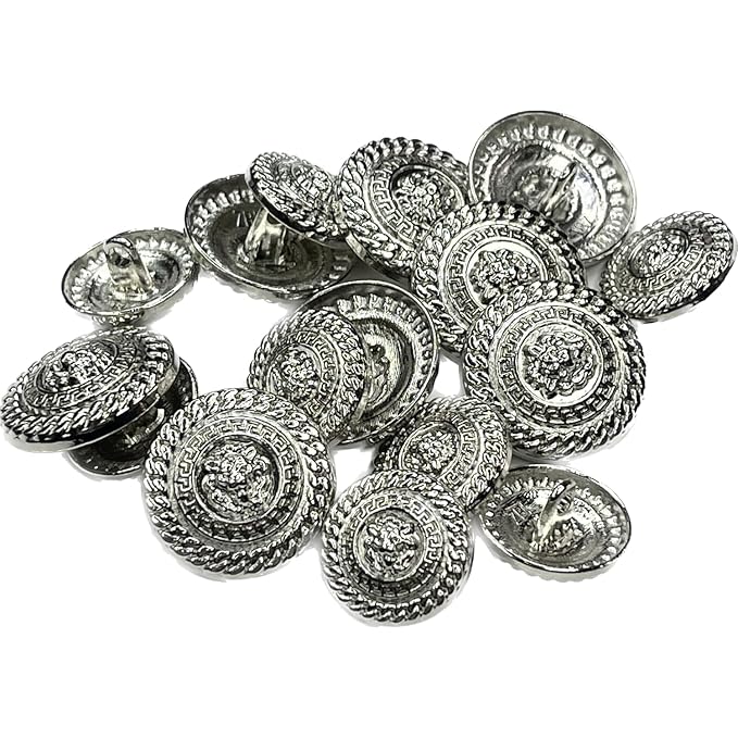 Shimmering Circles Metal Buttons