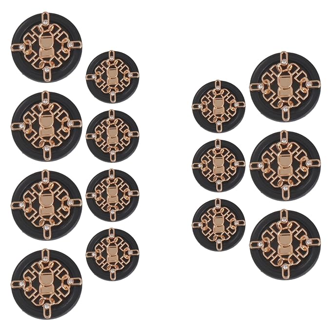 Ornate Floral and Diamond Metal Buttons