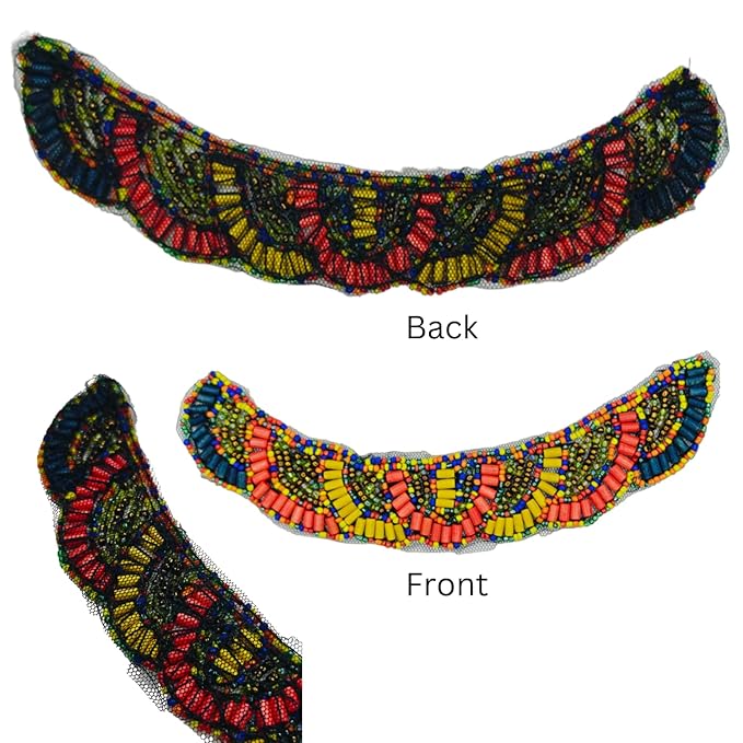 Multi Color Beaded Boat Neckline