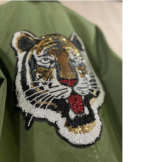 Tiger's Roar Beaded Sew Patch