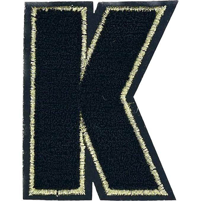 Letter K Hot fix Or Sew Patch