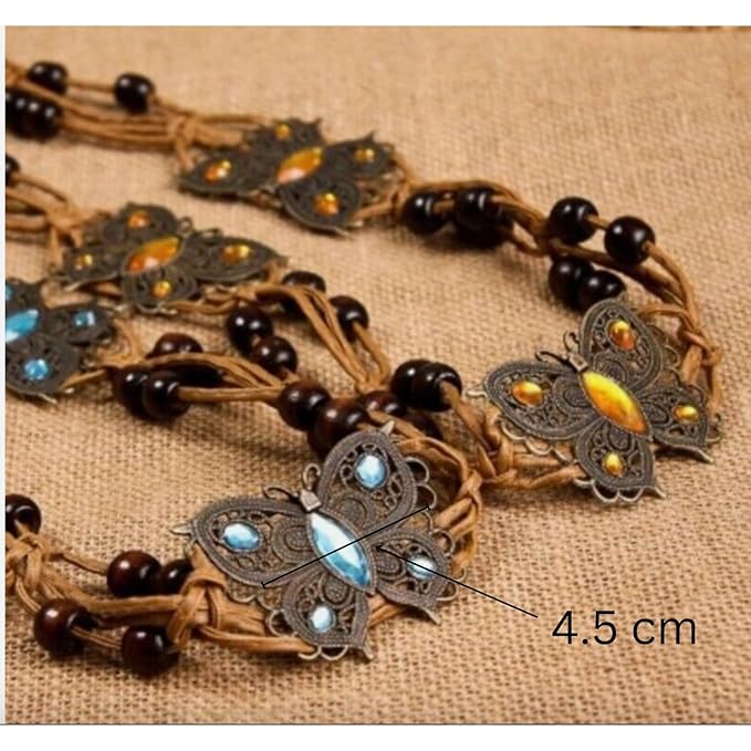 Butterfly Braided With Resin Design Macrame Belt