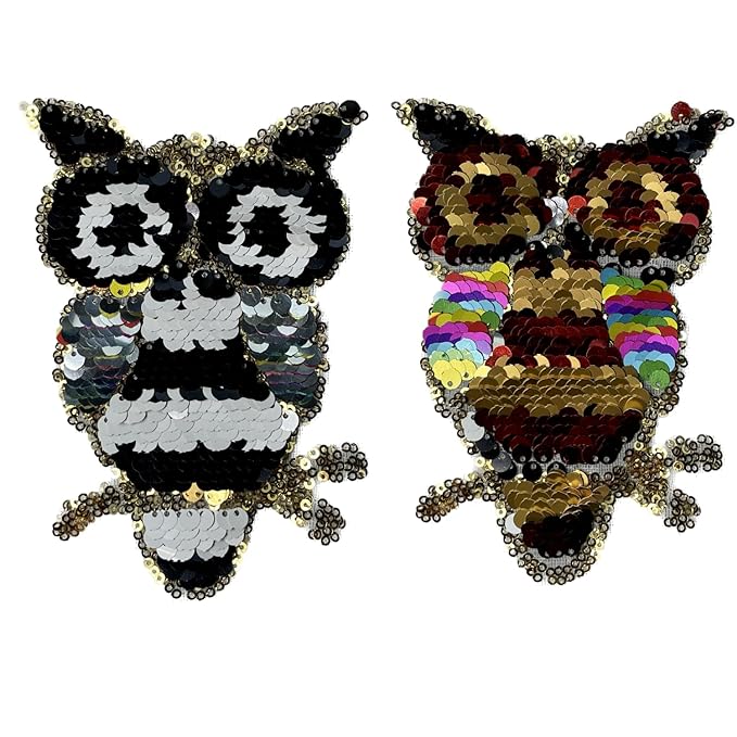 Sequin Owl Patches