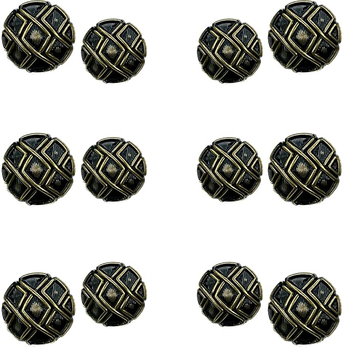 Metallic Maze Design Metal Buttons