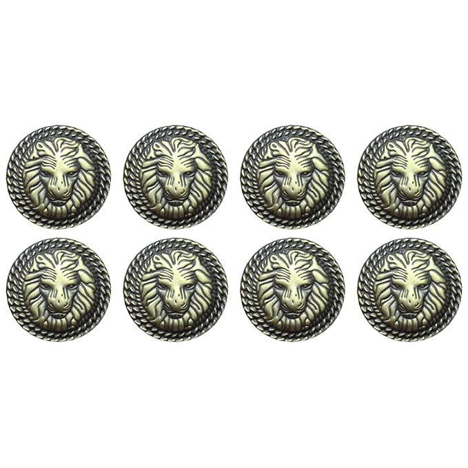 Lion Head Design Metal Buttons