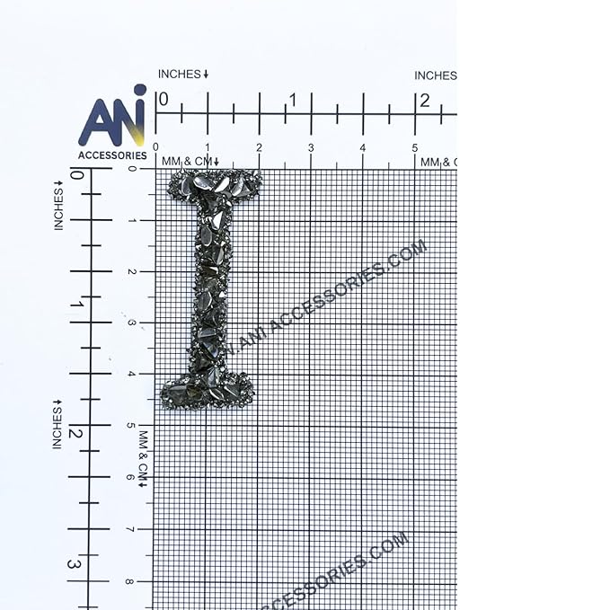 Letter E Black Sparkling Rhinestone Patch