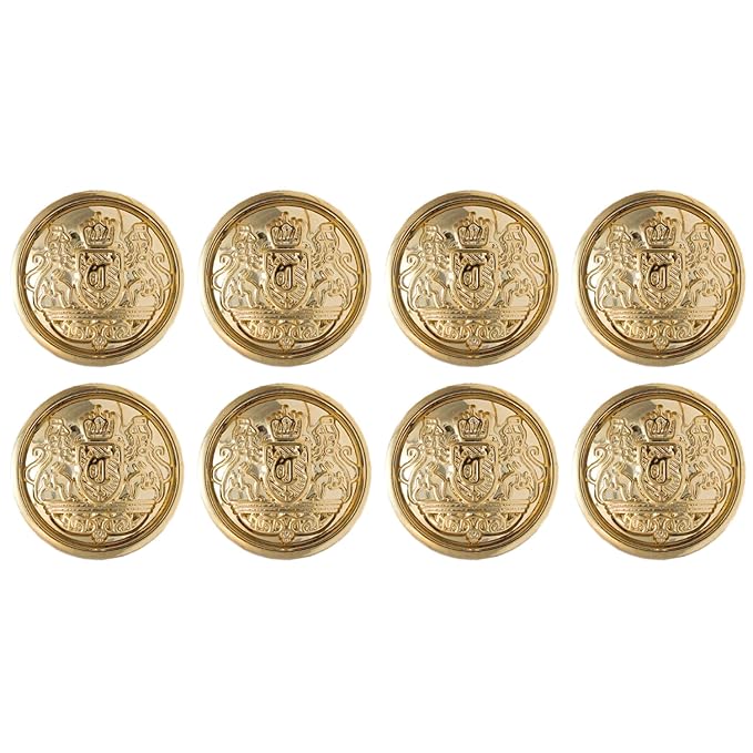 Intricate Crown and Shield Buttons( Pack of 8 Buttons)