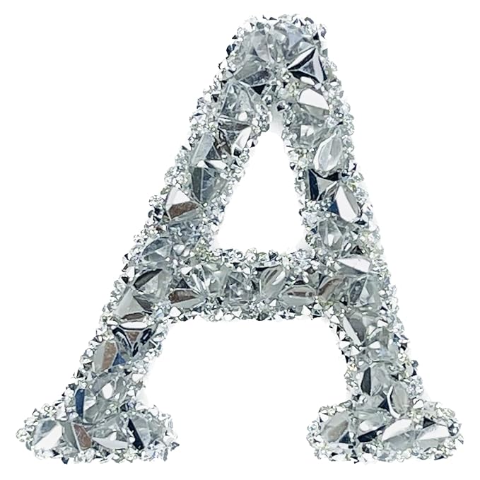 Letter C White Sparkling Rhinestone Patch