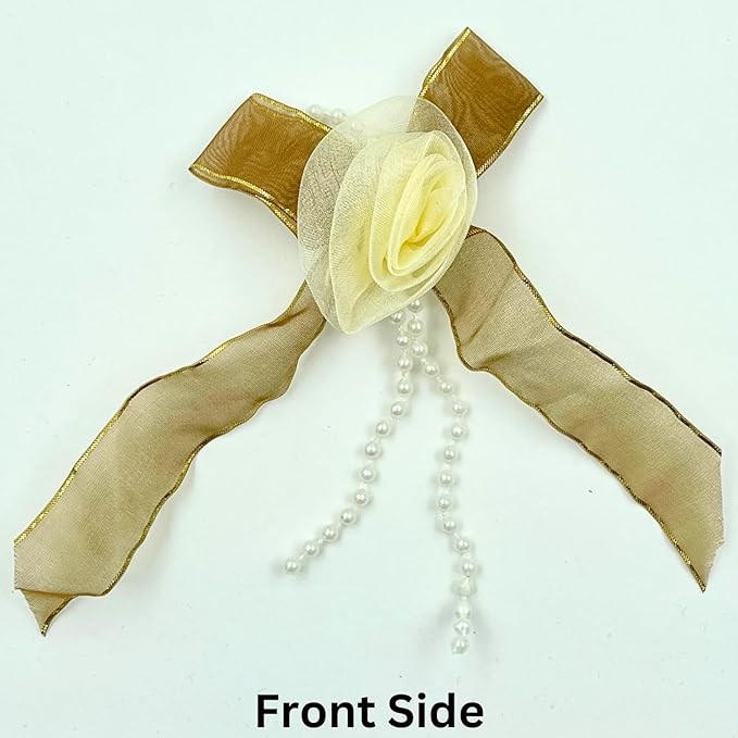 Unisex Yellow Organza Bow Patch