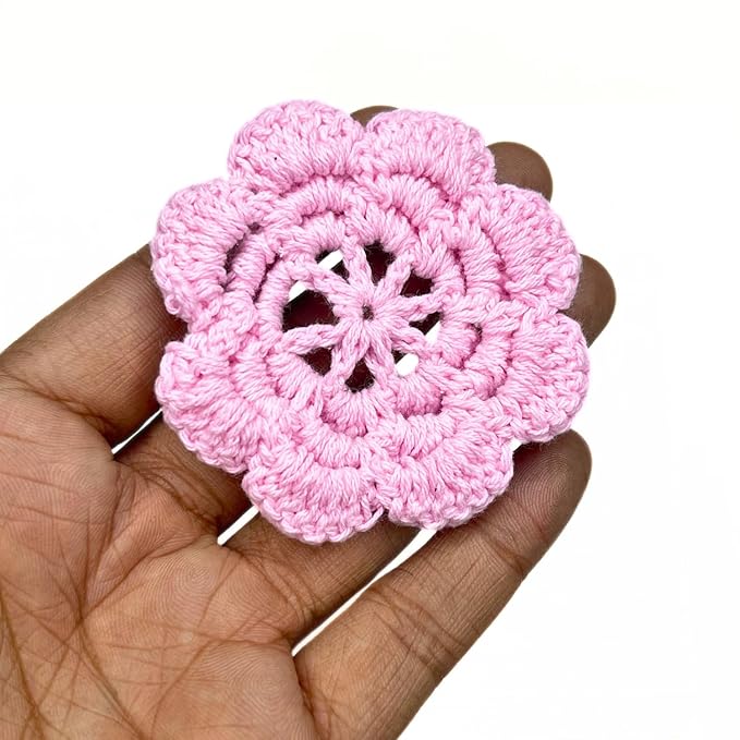 Crochet Flower Sew On Applique Patches