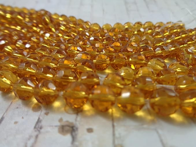 Shiny yellow Bicone Shape Beads