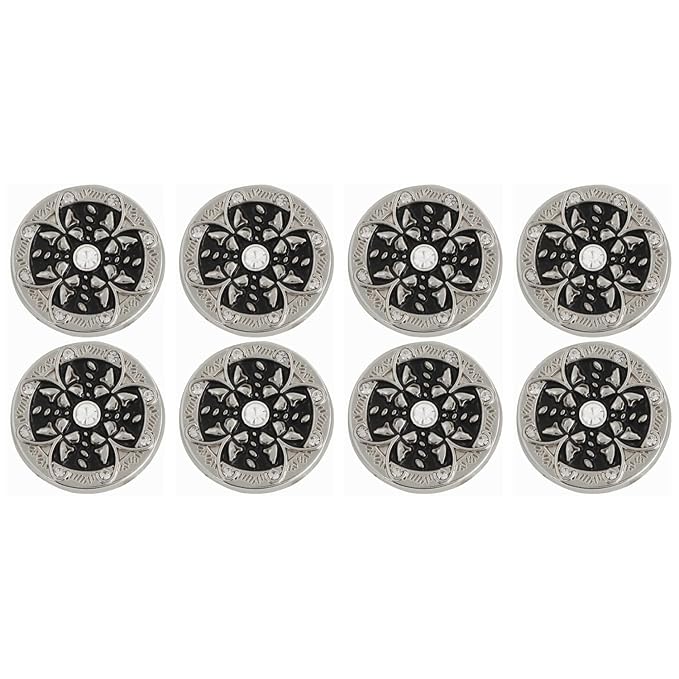 Golden Floral Metal Buttons with White Centers