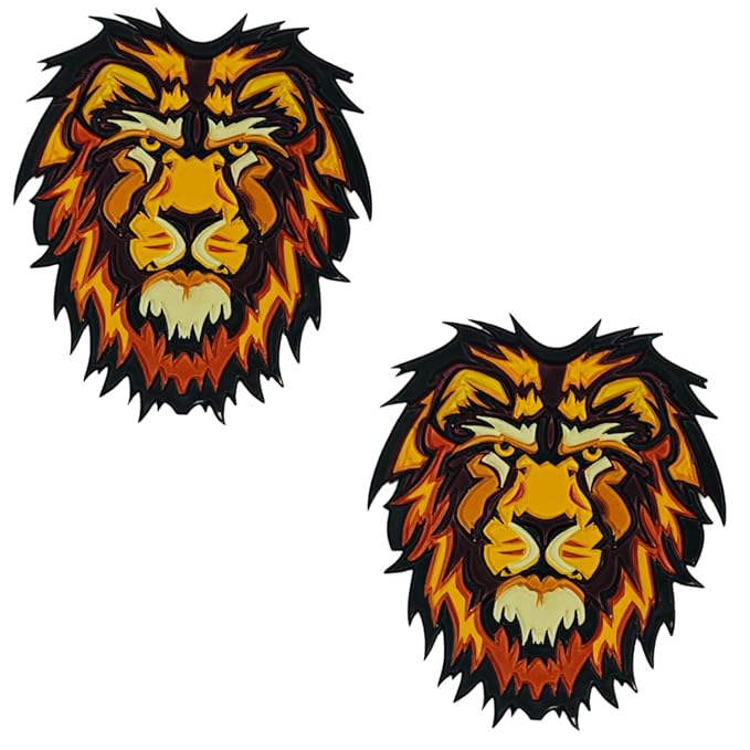 Fire Style Lion Heat Transfer Pvc Patch