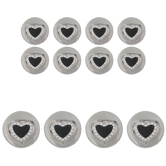 Gold Metal Buttons Heart Centers