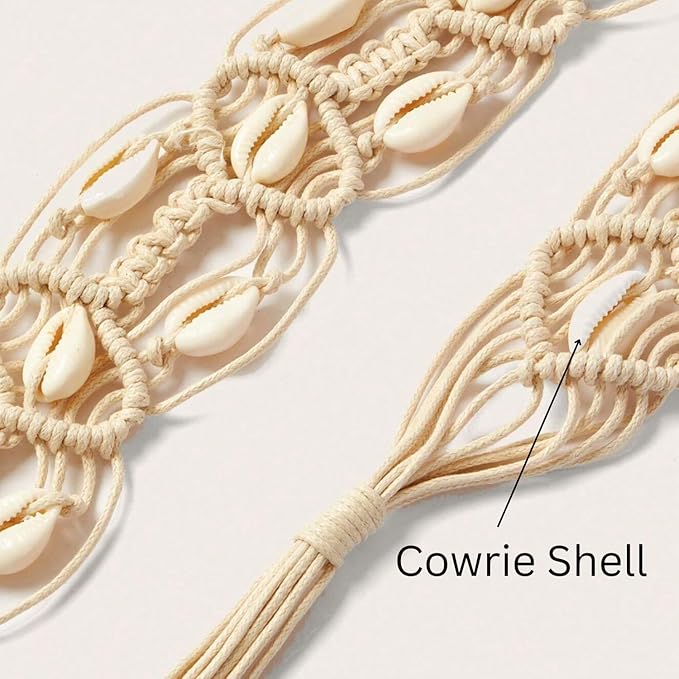 Cowrie Shell Macrame Waist Belt