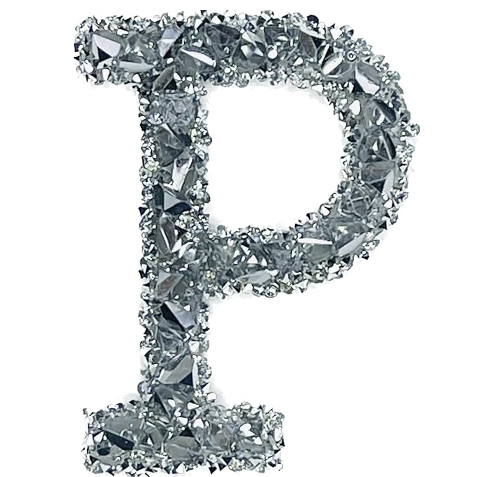 Letter C White Sparkling Rhinestone Patch