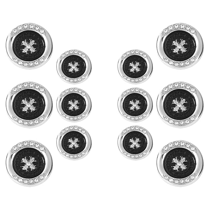 Diamond surrounded cross design buttons