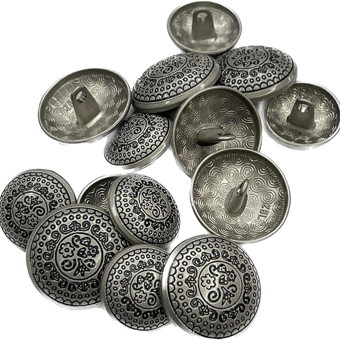 Silver Symphony Metal Buttons