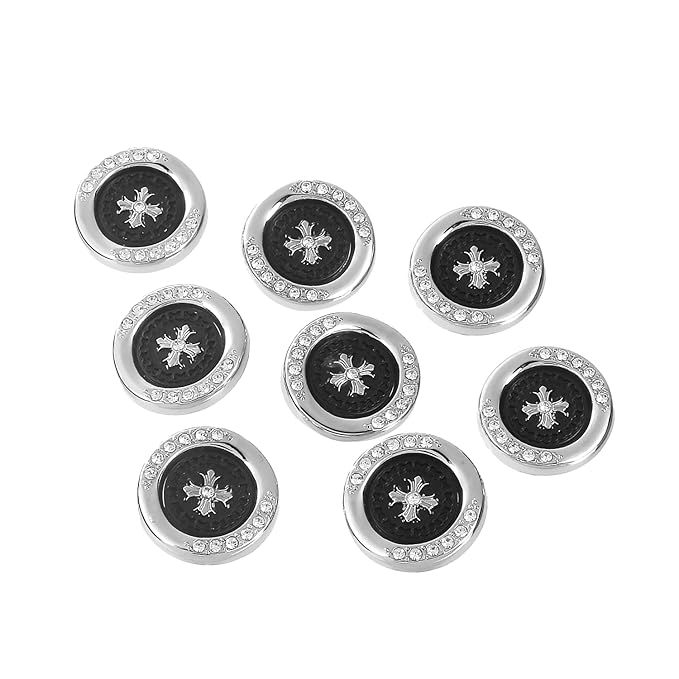 Diamond surrounded cross design buttons