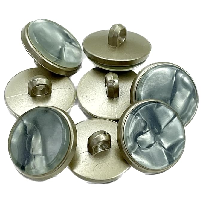 12 Pcs Shirt Shank Button Marble Finished Resin Textured for Mens and Women