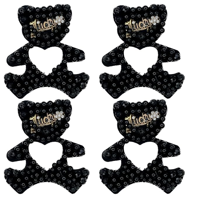 Teddy Bear Beads Sew On Patch 4 Pcs