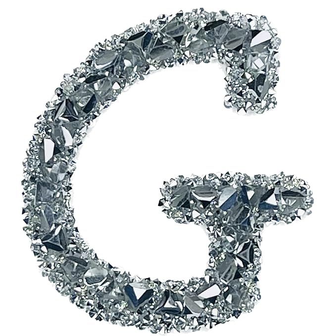 Letter H White Sparkling Rhinestone Patch