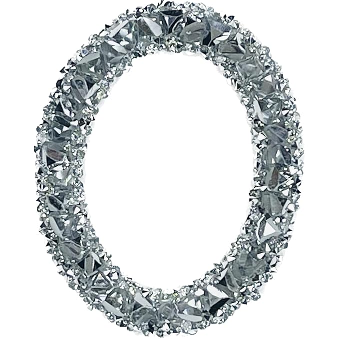 Letter V White Sparkling Rhinestone Patch