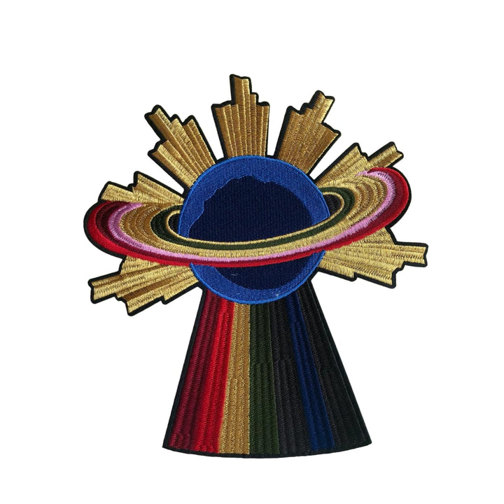 Rainbow UFO Planet Spaceship Heat-Transfer & Sew On Applique Patch