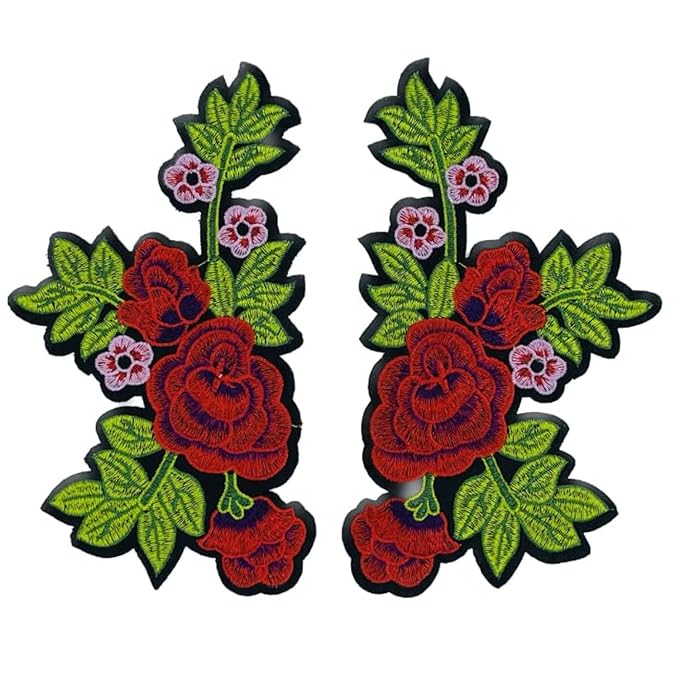 Rose Bunch Embroidered Heat-Transfer Or Sew On Applique Patch