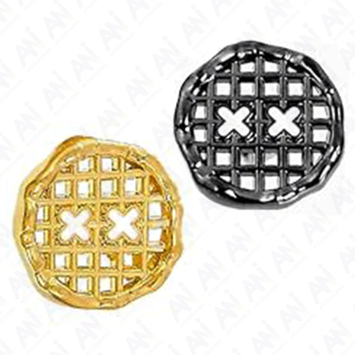 Grid Openwork Metal Buttons