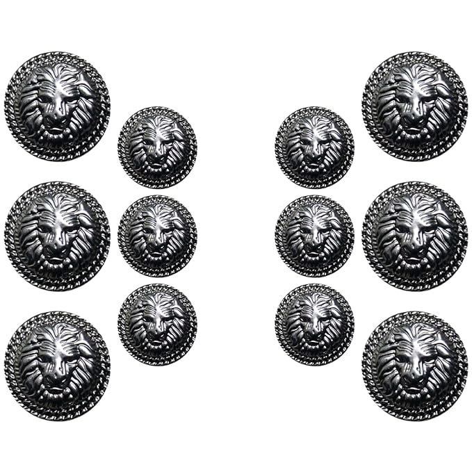 Lion Head Design Metal Buttons