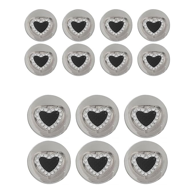 Gold Metal Buttons Heart Centers