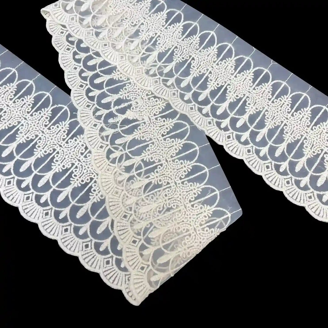 Architectural Arch and Fan Organza Lace | 2 Meters | CE-15