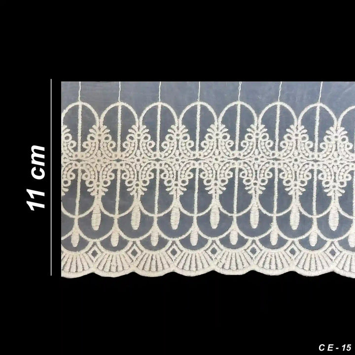 Architectural Arch and Fan Organza Lace | 2 Meters | CE-15
