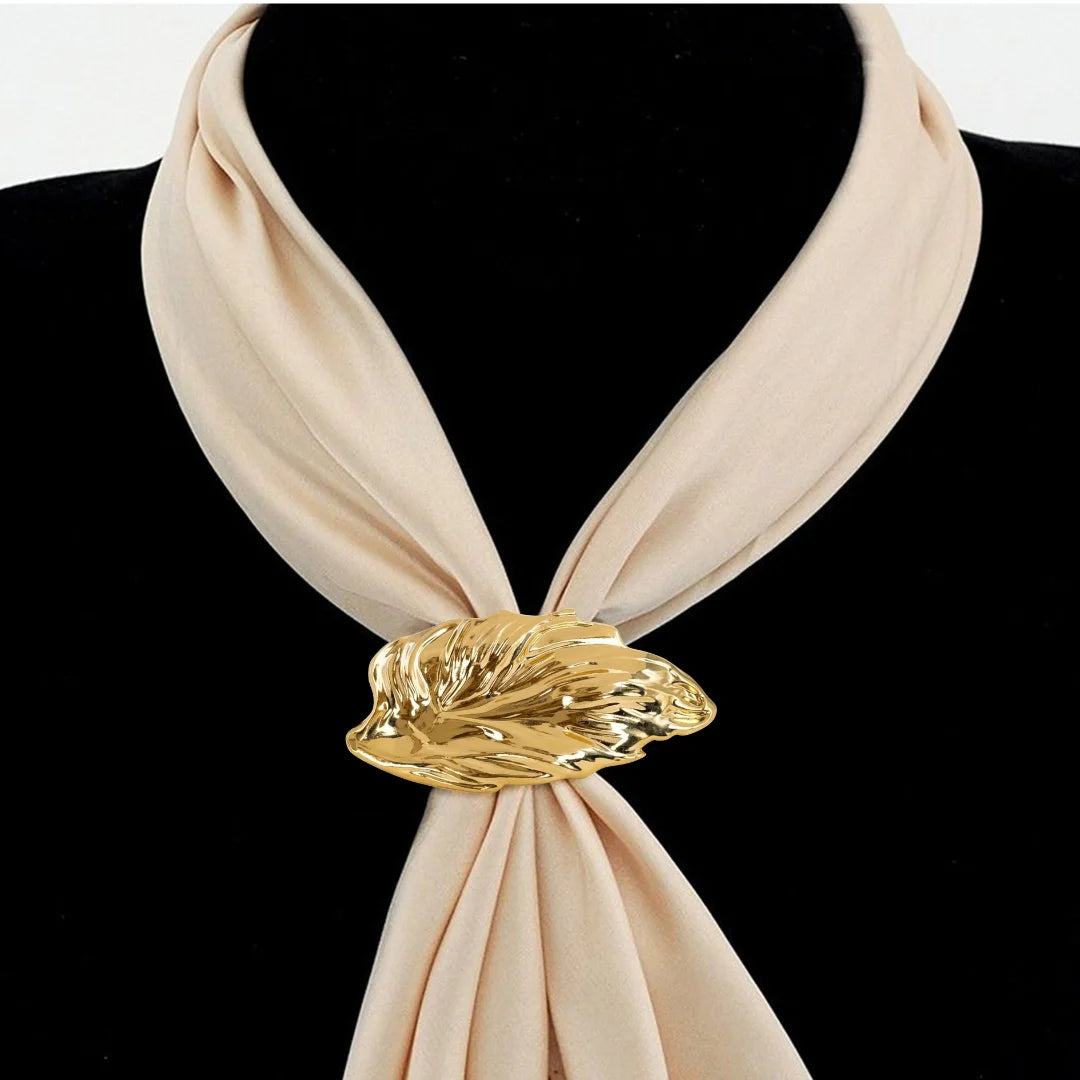 Textured Gold Leaf Adjustable Metal Buckle