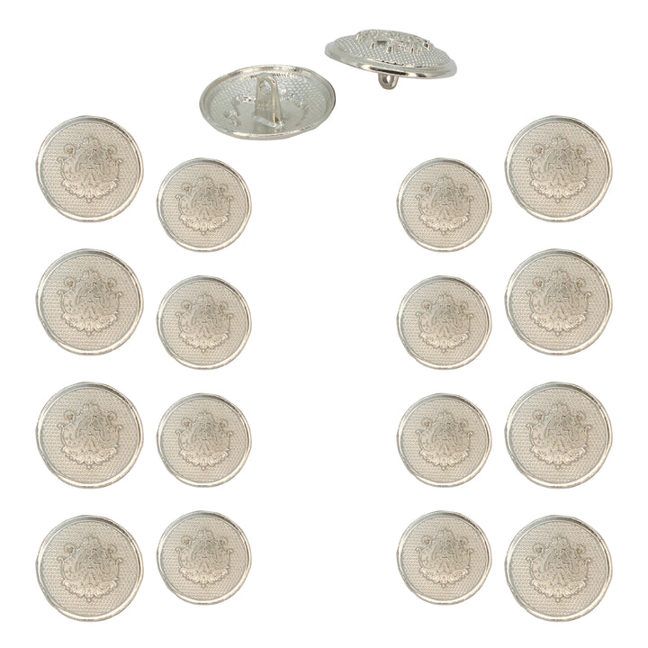 Embossed Floral Metal Buttons