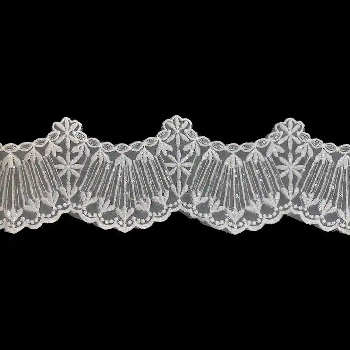 Floral Fan Pleated Lace | K-683