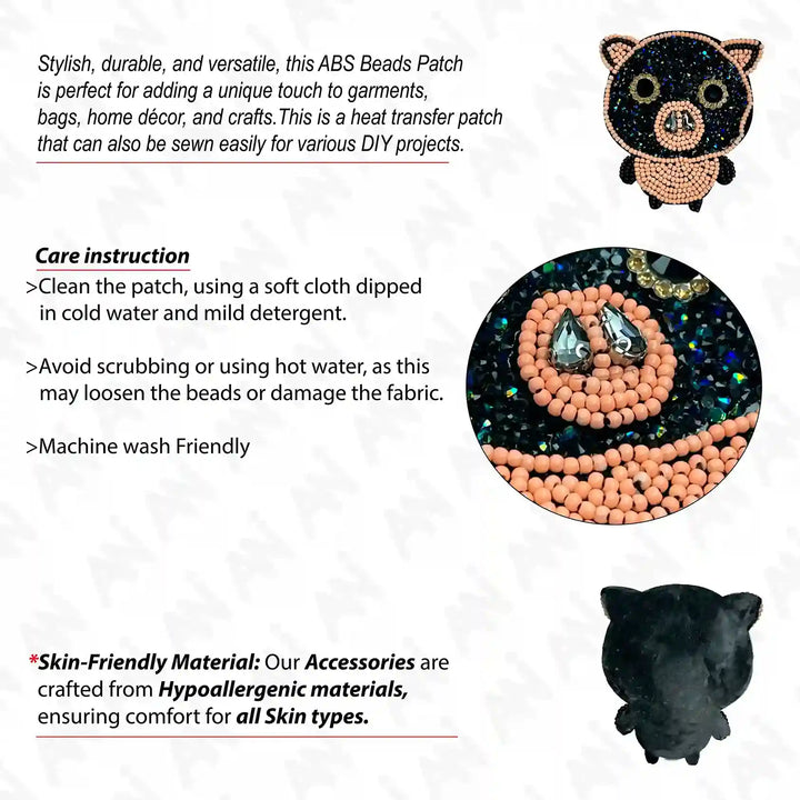 Beaded Pig Face Patch