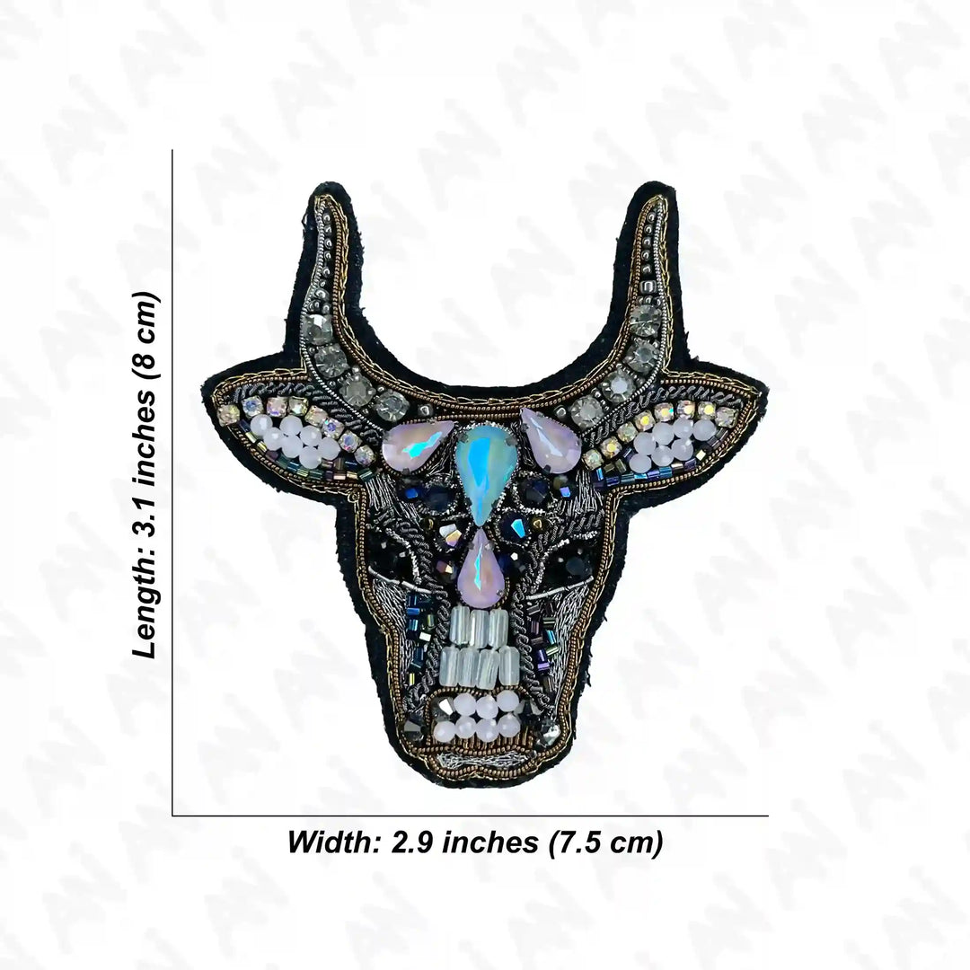 Beaded Bull Head Patch