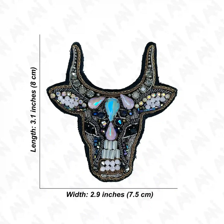 Beaded Bull Head Patch
