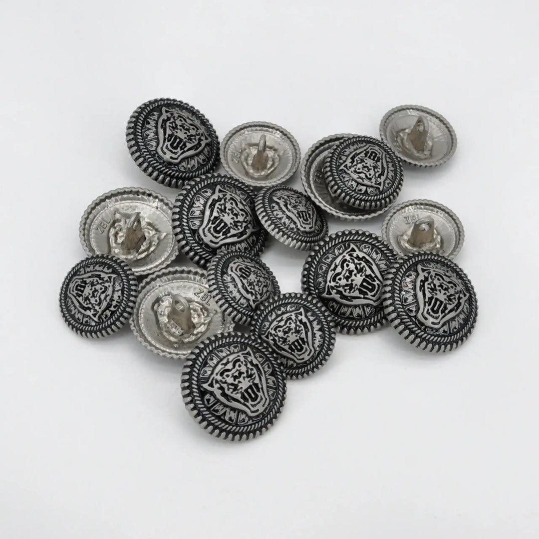 Black Lion Face Metal Button | 18mm (28L) & 22mm (35L)