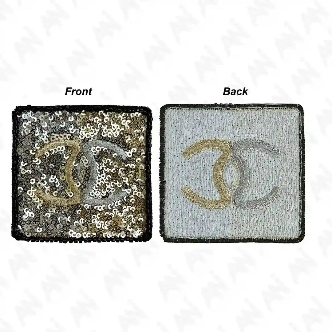 Sequins  Embroidery Square Patch
