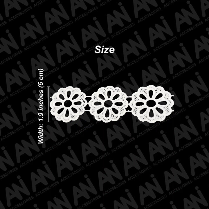 Round sunflower Venetian Sequins Lace Trim | 2 Meter