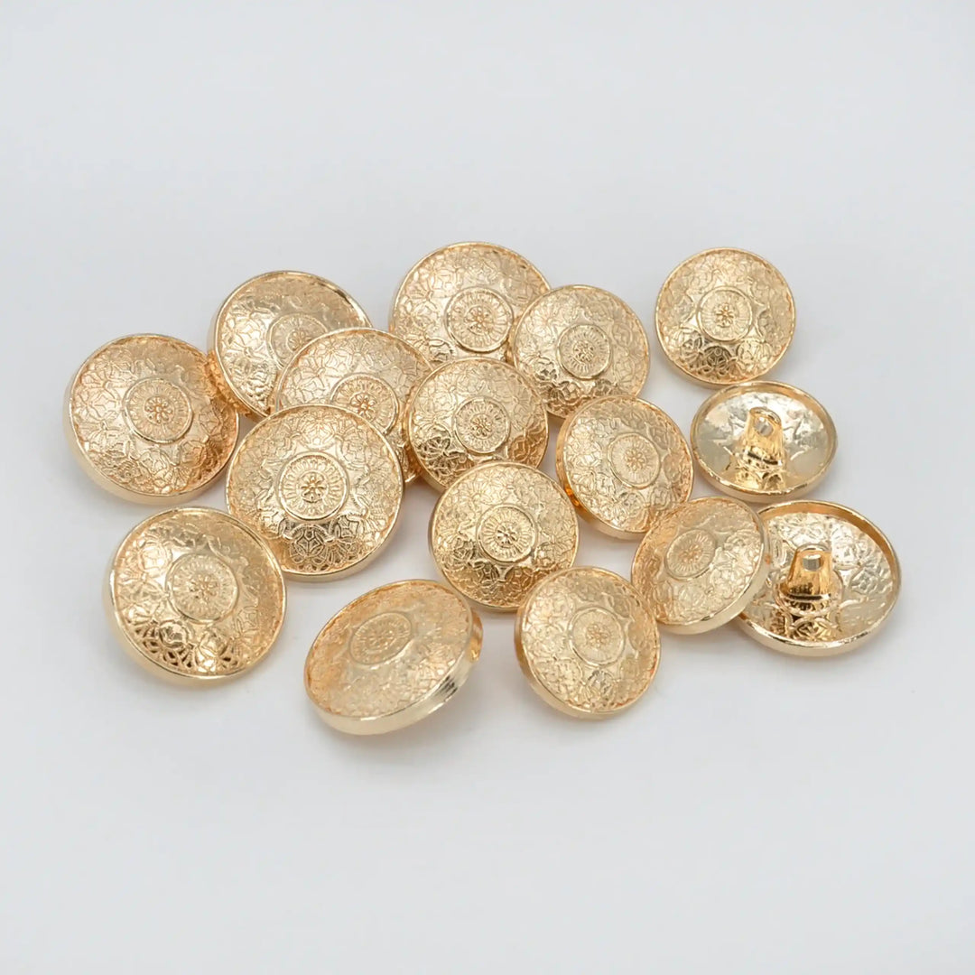 Traditional Gold Finish Metal Button | 18mm (28L)  & 21mm (34L)