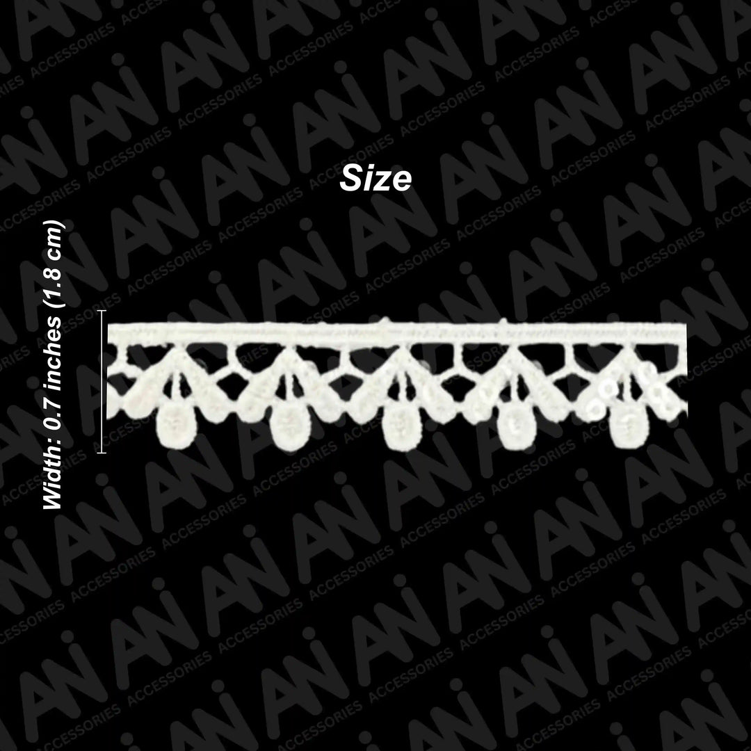 Chain Dot Lighting Sequins Lace Trim | 2 Meter