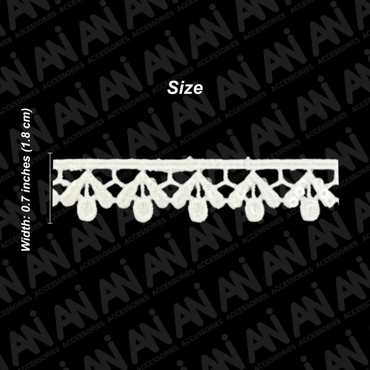 Chain Dot Lighting Sequins Lace Trim | 2 Meter