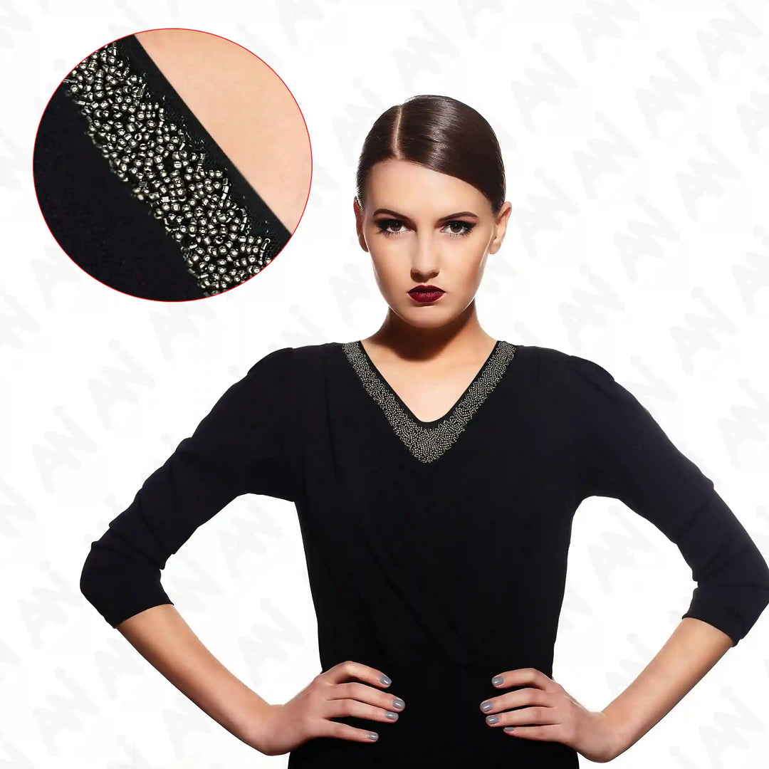 Beaded V Neckline Applique