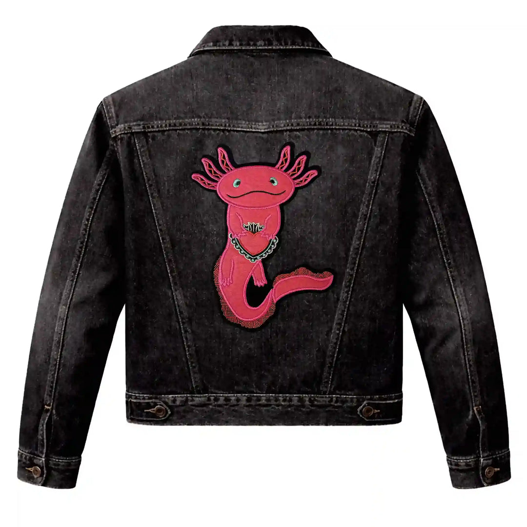 Cute Pink Axolotl Embroidered Patch