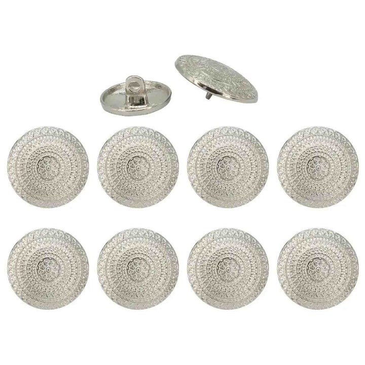 Embossed Floral Metal Buttons | 18mm(28L) & 23mm(36L)