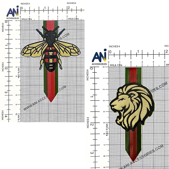 Lion and Bee Zardosi Patch